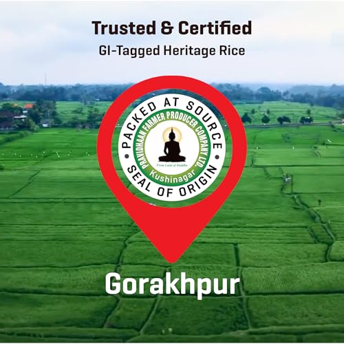 Image of KisaanSay Gorakhpur Kalanamak Rice 20 KG (5X4) | Diabetic Friendly| Aromatic | Low GI | Unpolished Rice | High in Iron & Protein | Rich In Nutrients & Fiber | Buddha rice | Traditionally Milled