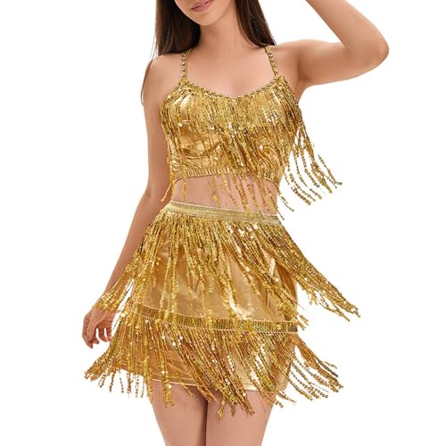 Tenue de Carnaval Argentée à Franges Fluides et Jupe Double Couche Flapper - 4