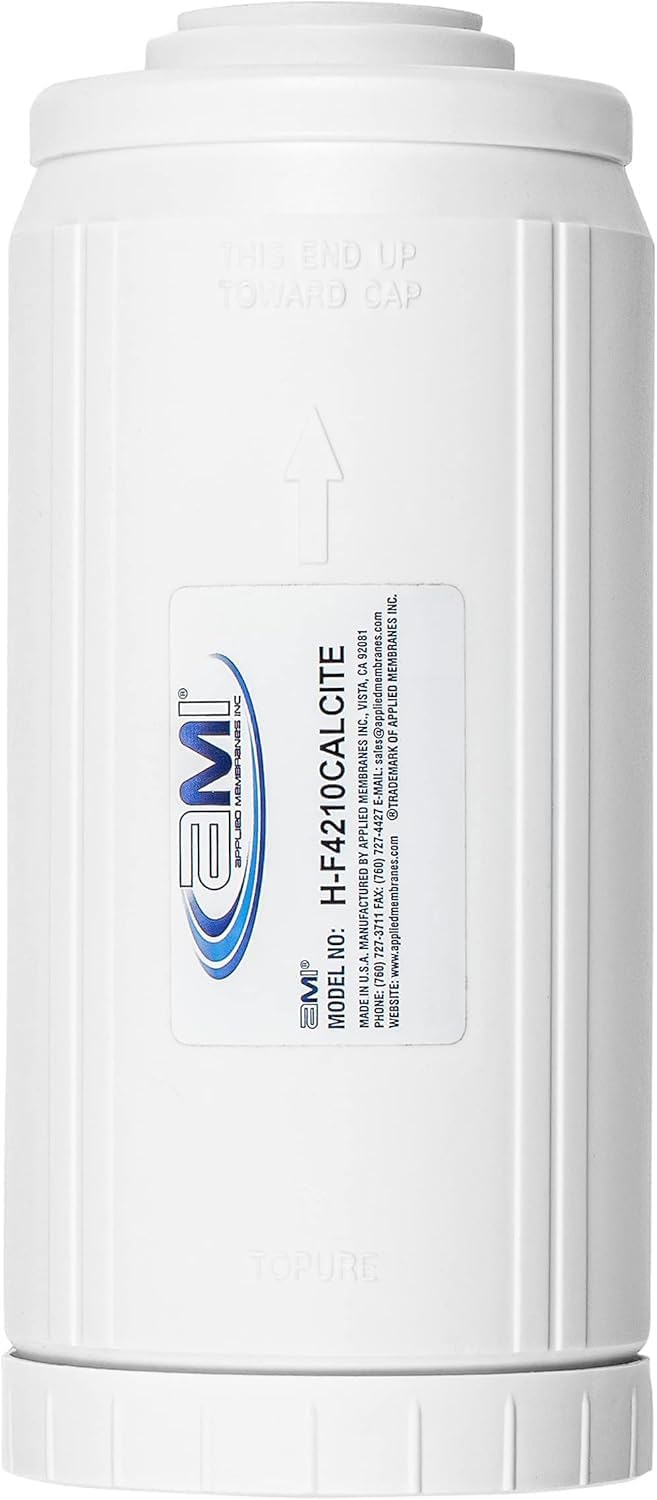 APPLIED MEMBRANES INC pH Neutralization Water Filter Cartridge | Calcite Filter to Raise Alkalinity of Low pH Water | Standard 4.5" x 10" Size fits 10 Inch Filter Housing | H-F4210CALCITE (4.5x10))