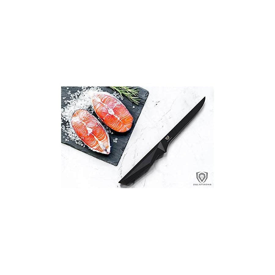 Dalstrong Boning Knife - 6 inch - Shadow Black Series - Black Titanium Nitride Coated - High Carbon - 7CR17MOV-X Vacuum Treated Steel - Fillet Knife - Meat Cutting, Carving - Sheath - NSF Certified