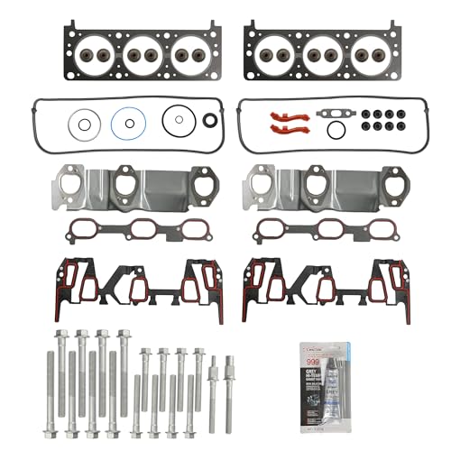 Image of KAX Engine Cylinder Head Gasket Set Compatible with Chevrolet Equinox 2005-2009, Torrent 2006 2007 2008 2009 3.4L, Head Gasket Kit, OE# HS9071PT3, HS4956C, 021038301, RFPHS9071PT3, HS13555