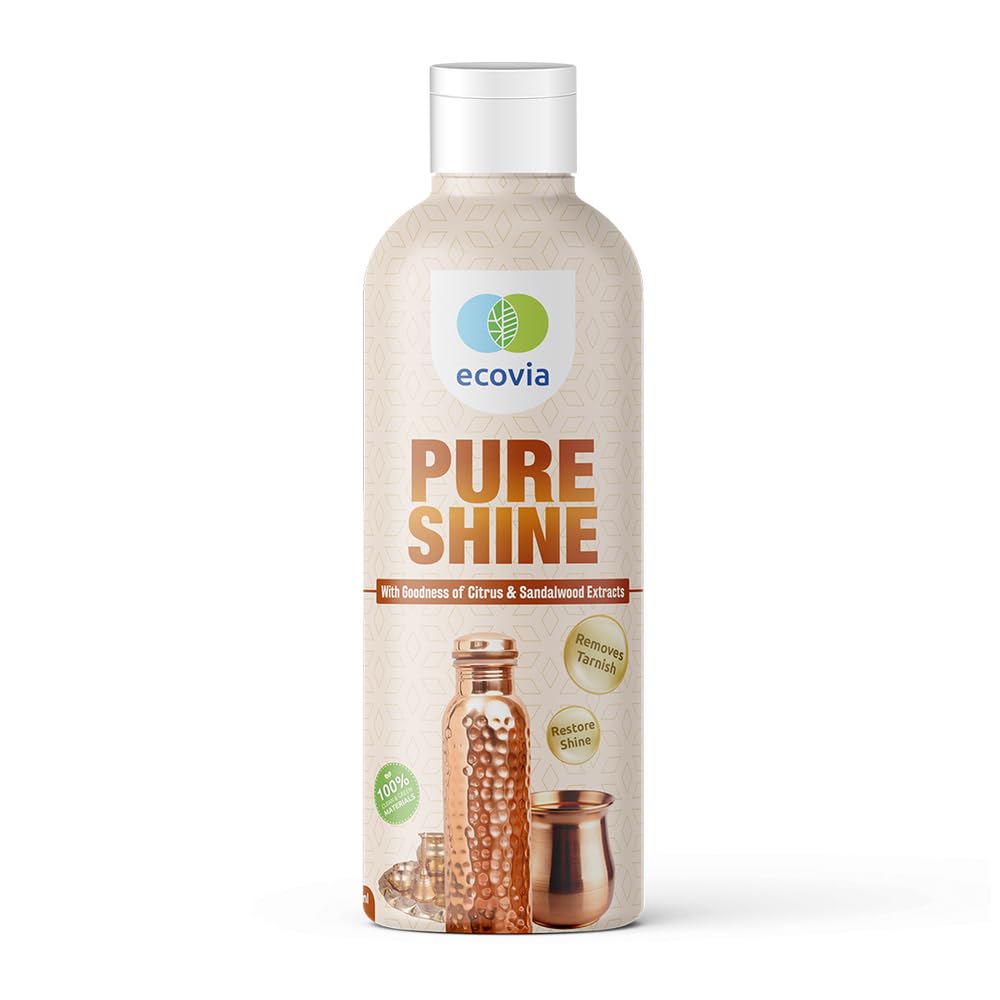 Ecovia Pure Shine | Eco-Friendly Brass & Copper Cleaning Gel | Removes Tarnish & Restores Shine | Ideal for Pooja Items, Copper Utensils, and Metal Decor | Citrus & Sandalwood Extracts - 300ml (B0DJ7H29DV) Amazon Price History, Amazon Price Tracker