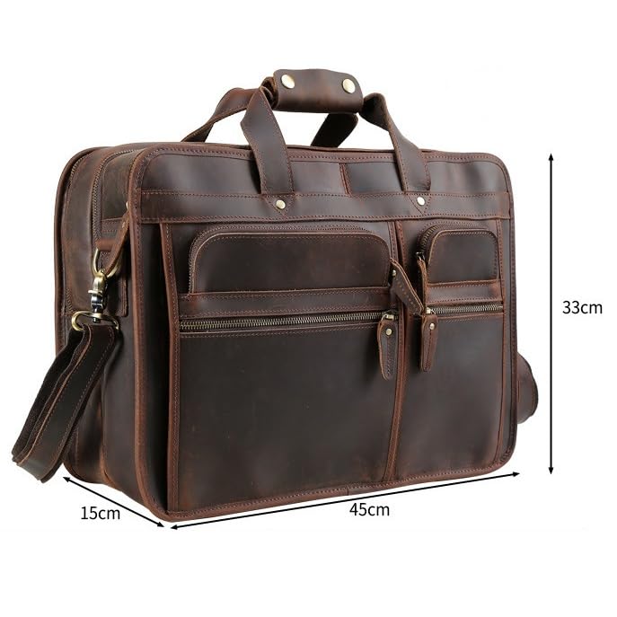 HBJWOV Leather Briefcase for Men,Business Travel Messenger Bag,Large Laptop Work Bag2