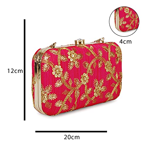 Image of LONGING TO BUY Hand Crafted Designer Box Clutch - Zari Embroidery For Women