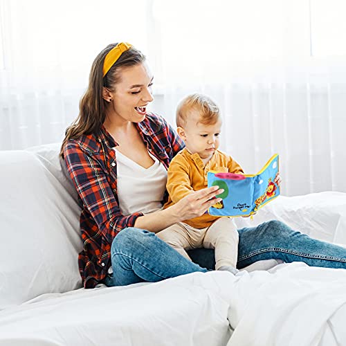 Herefun Livres en Tissu Doux pour Bébé, Busy Board Panneau Educatif Jouets, Livres Interactifs en Tissu, Livre Bébé Eveil pour Apprentissage Educative Précoce avec Fermetures Éclair, Bouton, Boucle