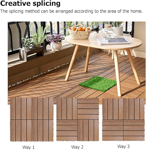 Dalle de terrasse composite 30x30 cm acajou clipsable pour sol de jardin - 5