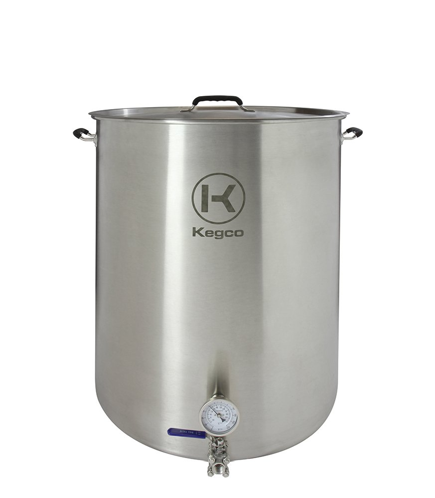 Kegco 3PXBK50-T3 50 Gallon Brew Kettle with Thermometer & 3-Piece Ball Valve