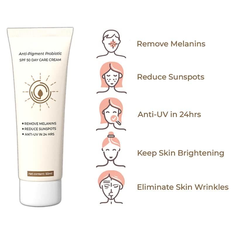Miniatura 7 de Crema antipigmento probiótica Spf 50 Day Care Cream  Crema de día facial antipigmento  Líquido hidratante antipigmento  Reduce la hiperpigmentación,