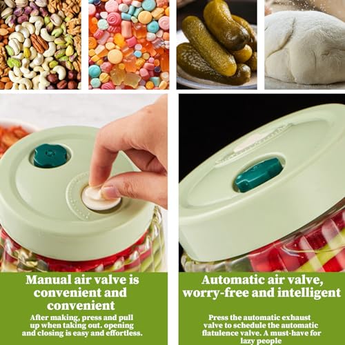 Kit fermentation kimchi et levain 1L avec couvercle anti-fuite à valve de dégazage automatique