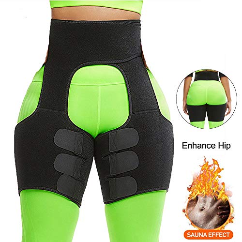 Xing Dong Sports 3 en 1 Levantador de Culata y Muslo Recortadora, Cintura Entrenador Faja Reductora Mujer, Mujer Cintura Alta Waist Trainer, para Entrenamiento, Fitness (Black, S-M)