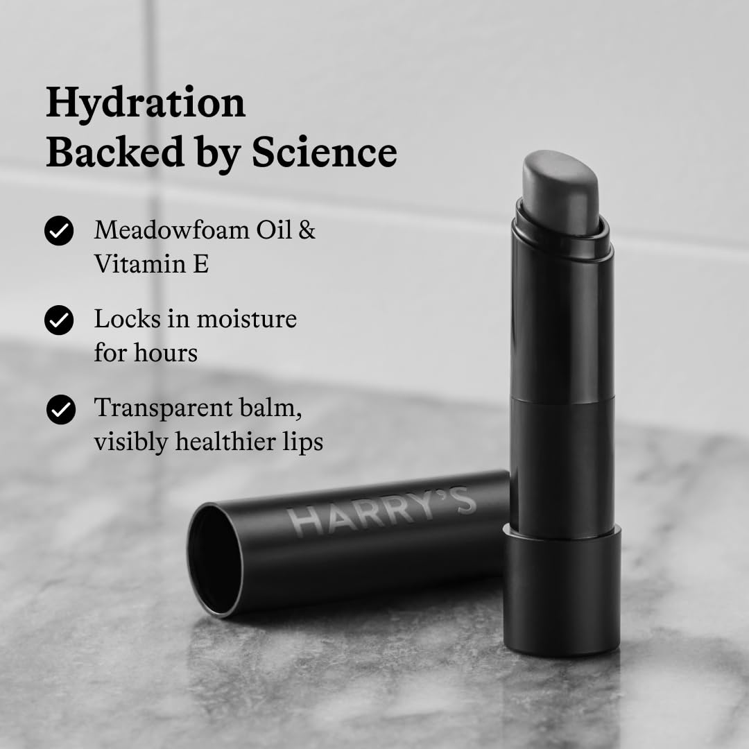 Harry's Black Lip Balm for Men, 5 Pack, Hydrating Natural-Finish Lip Care
