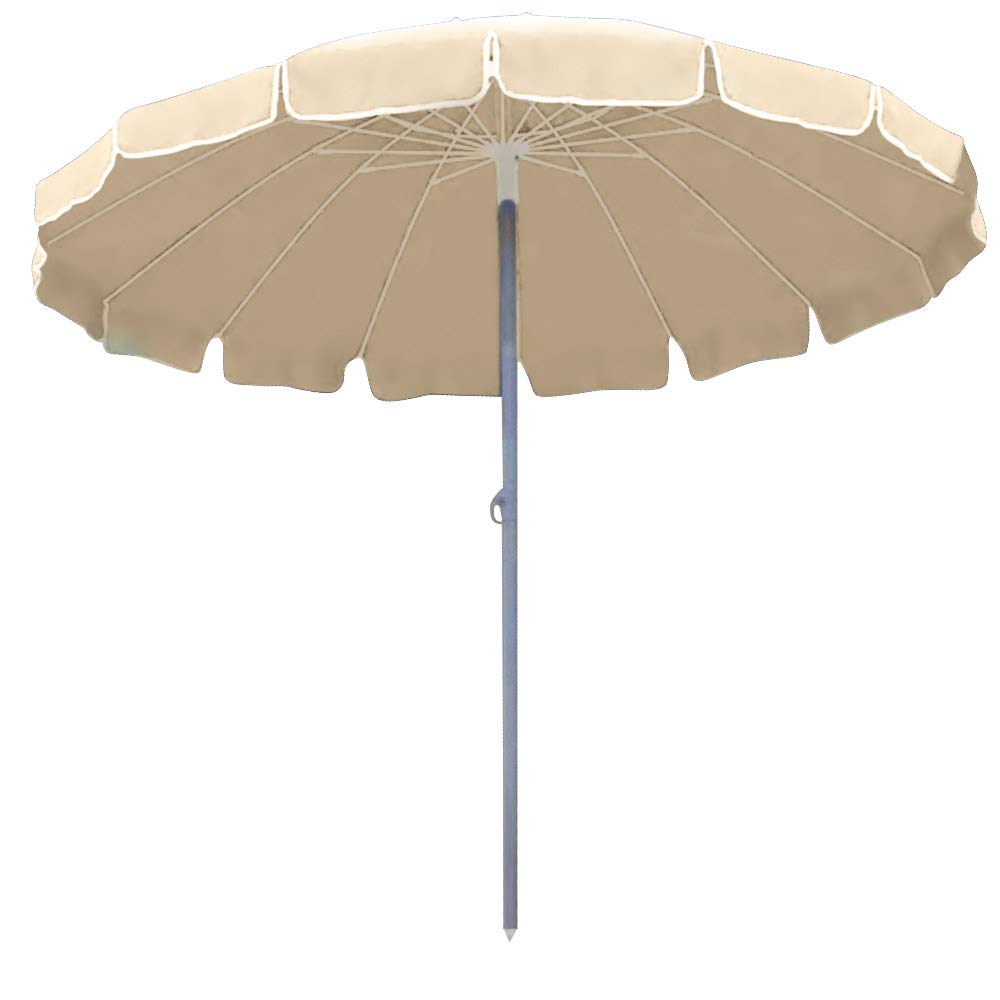 BAKAJI Ombrellone Antivento da Mare Spiaggia Giardino Diametro 220 cm Palo Alluminio 32mm 16 Stecche Fibra Vetro Rivestimento Poliestere 200g Anti UV
