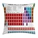 ABAKUHAUS Tabla Periódica Funda para Almohadar, Niños Educativo Ciencia Química para la Escuela Estudiantes Maestros Arte, Funda para Almohada Estampado en Ambos Lados, 45 x 45 cm, Multicolor