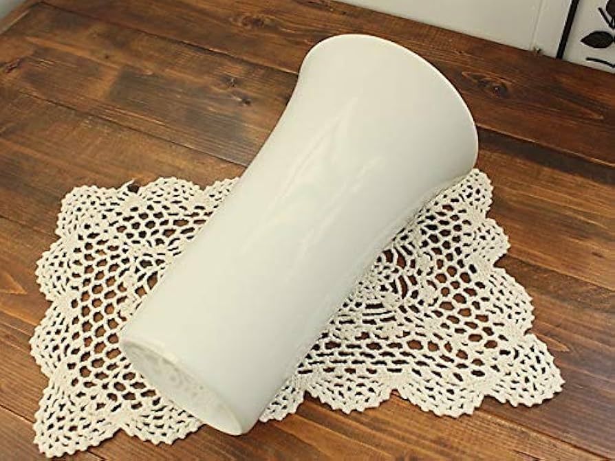 Amazon.co.jp: ラッパ型ホワイト花瓶(白い陶器 花瓶 花器