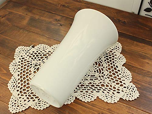 Amazon.co.jp: ラッパ型ホワイト花瓶(白い陶器 花瓶 花器