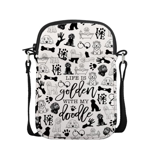 FUNYSO Golden Doodle Regalo Golden Doodle Amanti Regalo Doodle Cane Mamma Regali Life is Golden With My Doodle Crossbody Bag, My Doodle Cb Regno Unito, 0