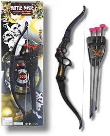 Kit Arqueiro Battle Force, Arco e Flechas para Desenvolvimento da Coordenação Motora, Material Durável, Kit Completo