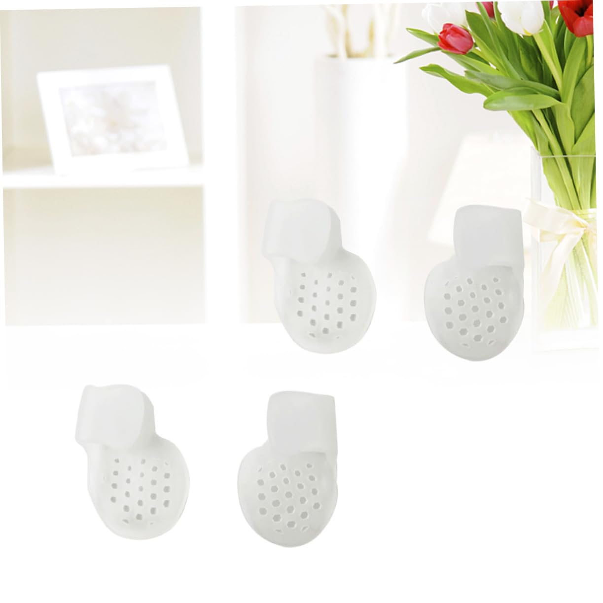 Healvian E Separators for Relief 5 Pair Toe Stretchers Hole Toe Stretcher Separator Breathable White One Size Fits