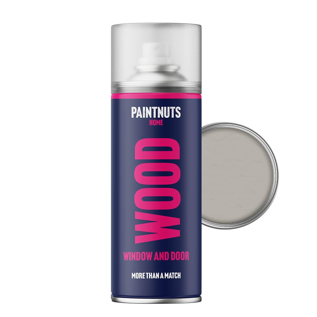 Paintnuts Silk Grey Wood Window & Door Paint - Ral-7044 - Matt 400Ml Spray Can