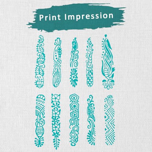 Image of Hashcart Wooden Indian Traditional Design Printing Stamps / Blocks for Printing Saree Border / Dresses / Craft Card Making / Scrapbook / Clay Pottery (Set of 10)