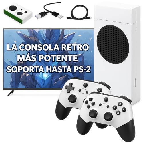 Consola Retro PS 2 Stick HDMI con 20,000+ Titulos, La más potente con soporte hasta PS-2, Gamepads con Iluminados, Octa-Core, 2GB RAM, SD de 128GB, Incluye +30 Sistemas