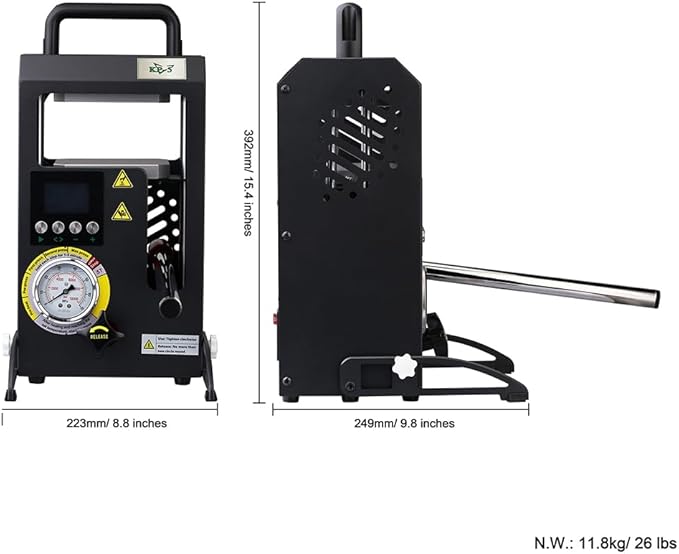 Prensa Térmica Manual Hidráulica 5T con Placas Duales 4.1x4.7 Pulgadas miniatura 3