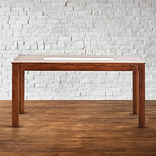 Image of SHRI MINTU'S ART Solid Sheesham Wood Dining Table 6 Seater | Six Seater Dinning Table with 6 Chairs for Home | Dining Room Sets for Kitchen & Restaurants | Rosewood, Brown Honey Finish