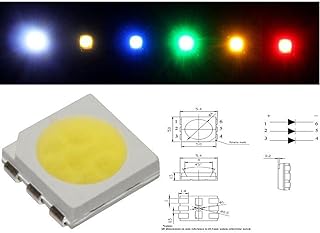 Lumonic 50x LEDs superbrillantes de tipo SMD 5050 - LEDs de alta potencia para soldar usted mismo para bricolaje en color Rojo - Diámetro: 5x5mm