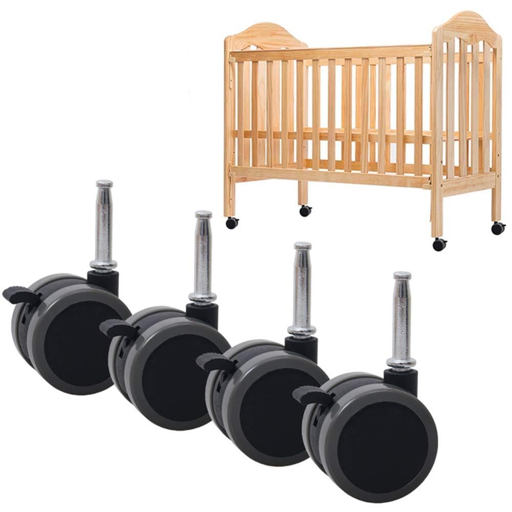 GBRJUYF Baby Crib Wheels 4x50mm - Cotton Casters Quiet 60kg Capacity Safe &for Cribs Office Chairs Furniture & More.