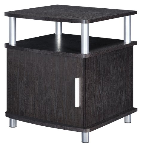 Ameriwood Home Carson End Table with Storage, Espresso