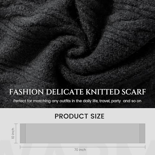 Tavaleu Winter Scarf for Women, Warm Cable Knit Scarf, Soft Wrap Winter Scarves for women2