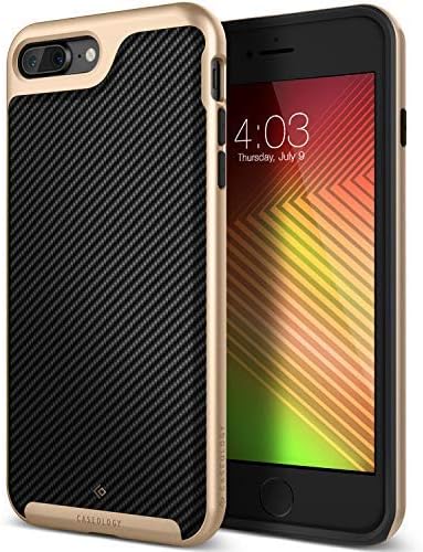 Caseology Envoy for Apple iPhone 8 Plus Case (2017) / for iPhone 7 Plus Case (2016) - Premium Leather - Carbon Fiber Black