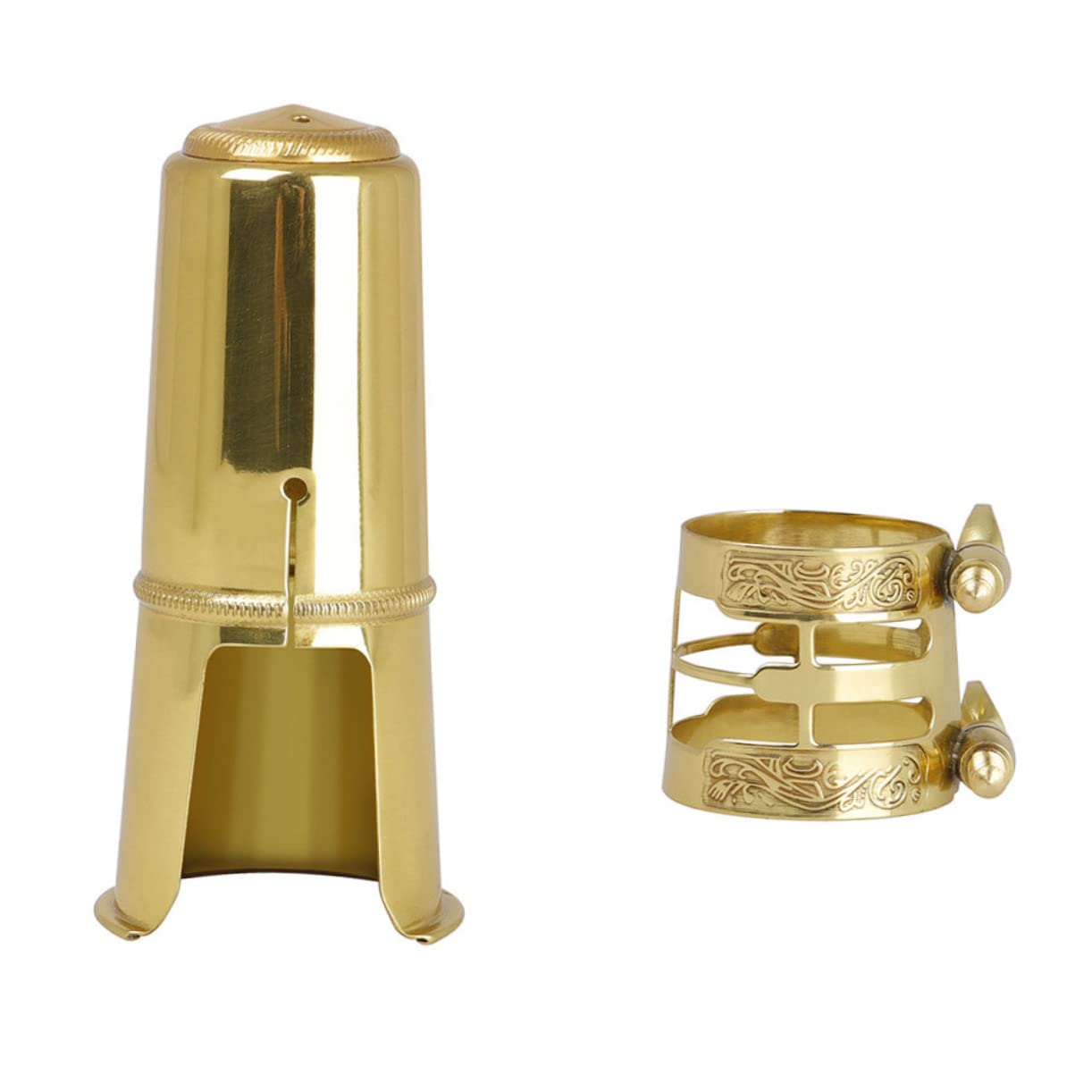 Toyvian 2sätze Saxophon Mundstück Kappe Mit Einzigartigem Muster Verstellbare Metallklemme Schützt Mundstück Und Sorgt Für Klaren Sound Für Altsaxophon Und Tenorsaxophon