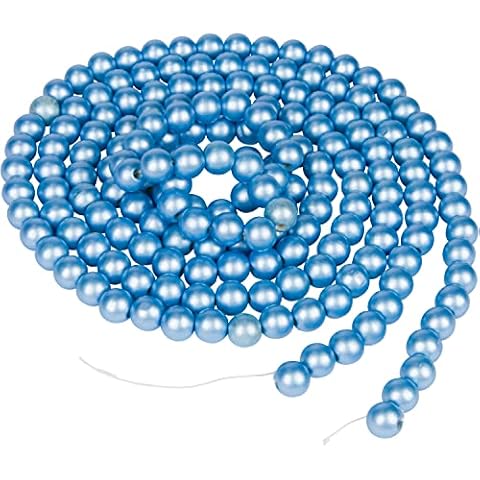 9-Foot Sky Blue Wood Bead Garland Cover