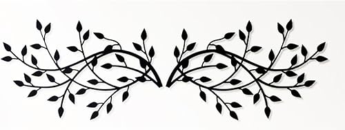 DoMyfit Decoración de pared de hoja de árbol de metal, esculturas de hierro forjado, rama de olivo, hoja de árbol de ala para colgar en la pared,