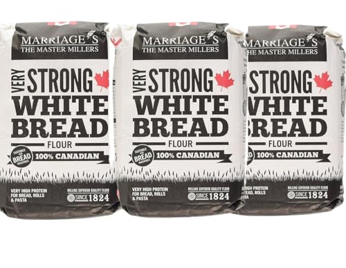 Marriages Millers Very Strong 100% Canadian White Bread Flour 1.5kg (Pack of 3) | High-Protein Bread Flour | Perfect for Bread Rolls & Pizza Dough