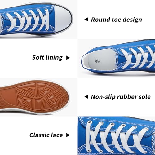 Image of yageyan Men Canvas Low top Shoes Classic Casual Sneakers Black and White Fashion Shoes