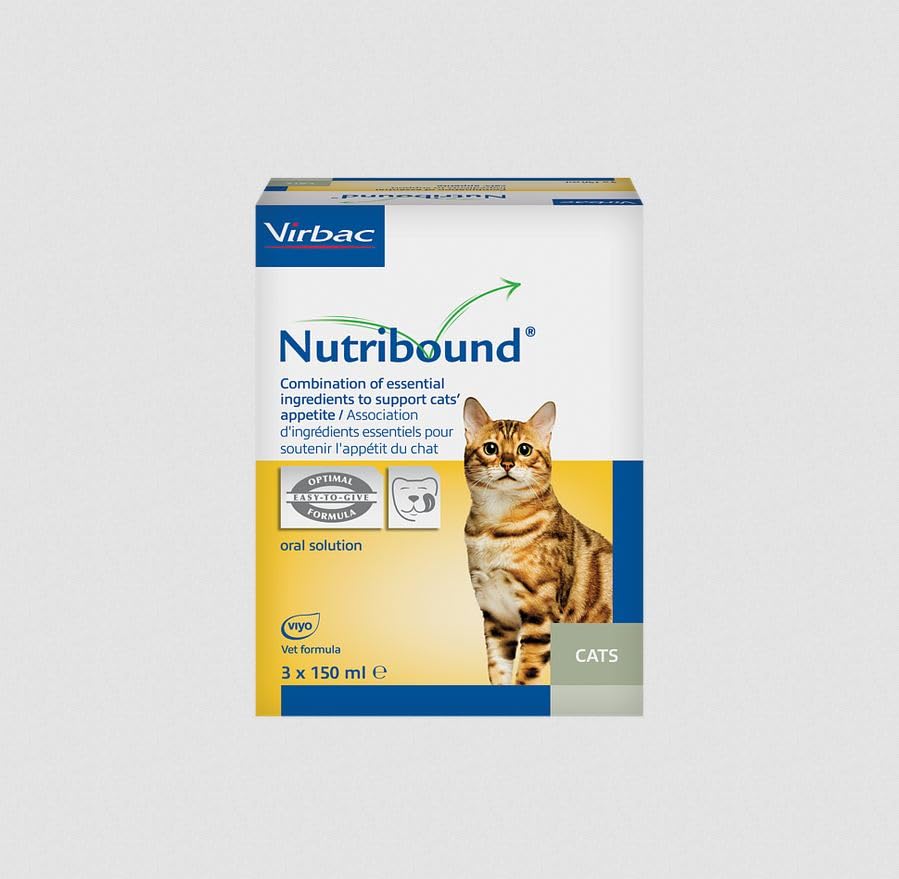 Virbac Nutribound Katze | 3 x 150 ml | Diät-Ergänzungsfuttermittel für Katzen | Bei Appetitmangel und Erschöpfungszuständen