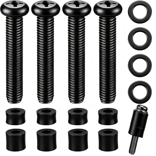 M8 Screws for Samsung TV M8x45mm, Pitch 1.25mm TV Mounting Bolts Screws with 25mm Long Spacers Work with Samsung 42“ 50' 55' 60' 65' 70' 75' 82' (Black)