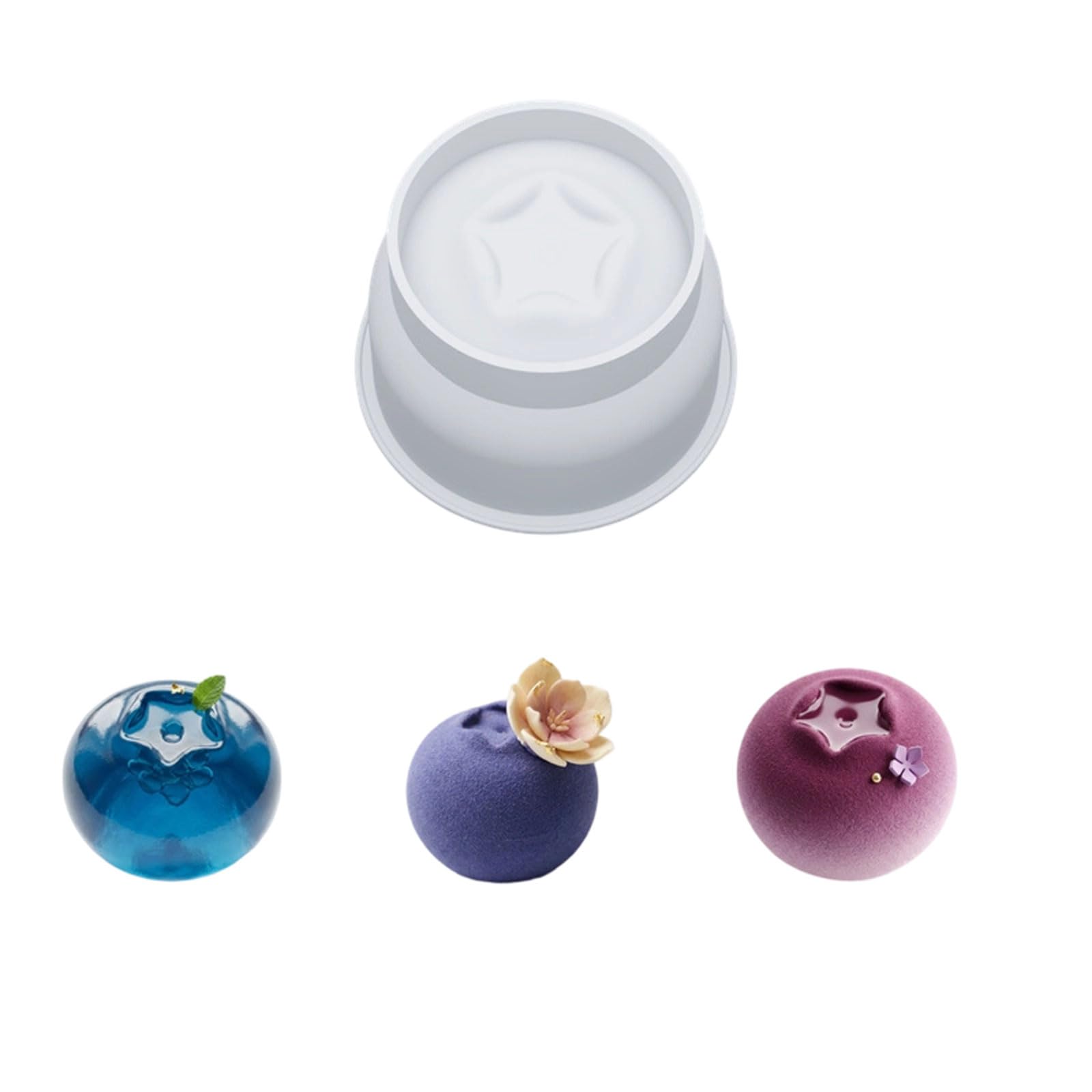 JSGHGDF Premium 4Inch Blueberry Dessert Molds Food Grade Silicone Party Baking Accessories for Baking Enthusiasts Nonstick Cake Pan
