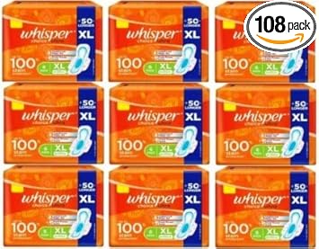 VALID Whisper Choice ultra Stain Protection 54 Pads Sanitary Pad (Pack of 9)