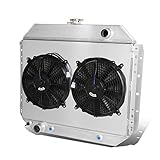 For Ford F-Series Pickup/Bronco Dual Core 2-Row Bolt-on Cooling Radiator W/Fan Shroud - 5th 6th gen