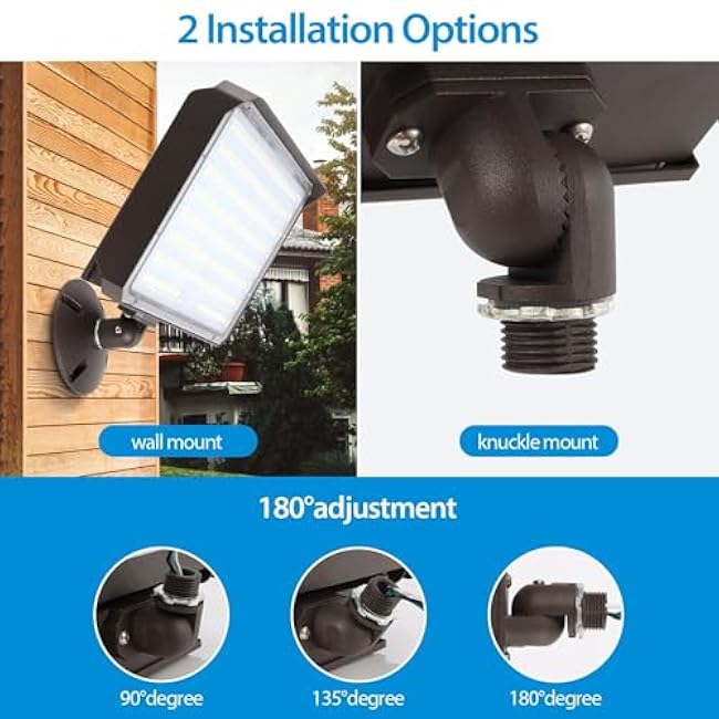 150W LED Flood Light Outdoor Knuckle, Switch Controlled Floodlight with Plate,5000K 22000Lm IP65 Waterproof Outdoor Security Lights for Yard Garden Garage,ETL Listed