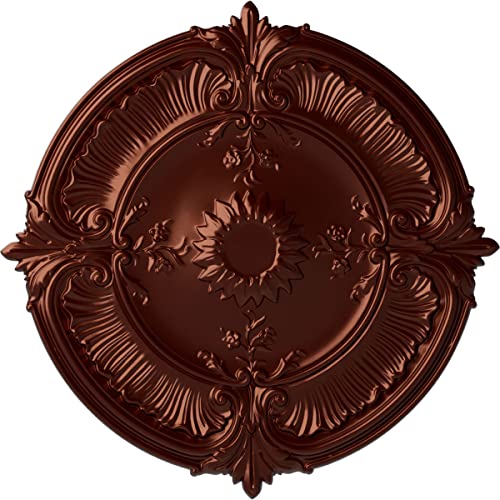 Ekena Millwork CM30ATACS - 30 1/8"OD x 1 1/2"P Attica Acanthus Leaf Ceiling Medallion (Fits Canopies up to 3 1/4") - Ceiling Medallion, Antique Copper