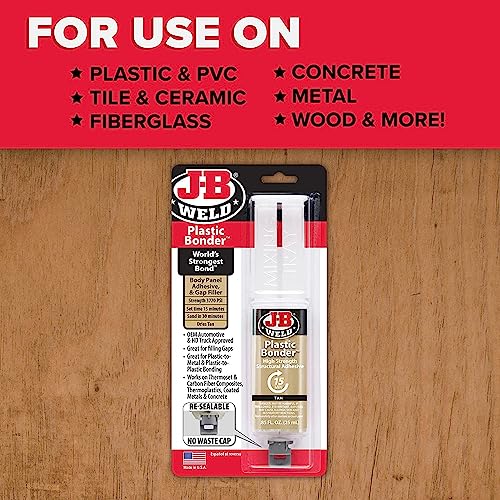 J-B Weld 50133 Plastic Bonder Structural Adhesive Syringe - Tan - 25 Ml #TOP2