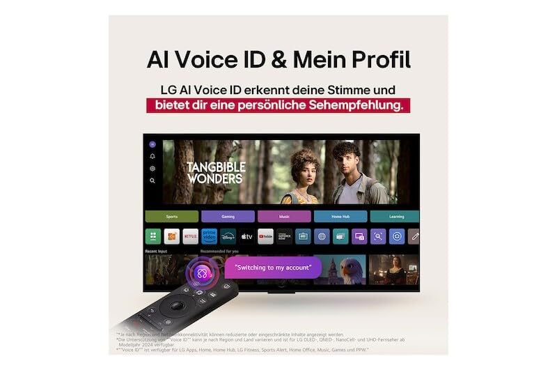 LG OLED42C57 OLED evo Smart TV, 42 Zoll / 106 cm Flachbildschirm, 4K UHD Auflösung, KI-Technologie, 2025 Modell
