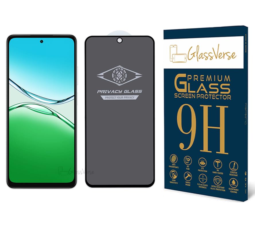 Image of GlassVerse Ultra Privacy Tempered Glass For Oppo A5 5G (PACK OF 1) with Free Installation Kit. Edge To Edge. (In-Screen FingerPrint Lock will not work with the Privacy Guard) - 6.67 inch