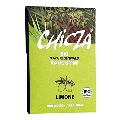 Chicza Organic Chewing-Gum Lime, Certificato Biologico e Kosher, Biodegradabile, Set 3x30g