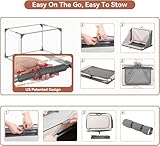 A 4 Pet Hundebox faltbar große Hunde Hundetransportbox Transportbox Hund soft tragebar Hundebox für zuhause, leicht zu verstauen mit montiertem Aluminium Rahmen, einstellbare Kompatibilität (XL, Grau)