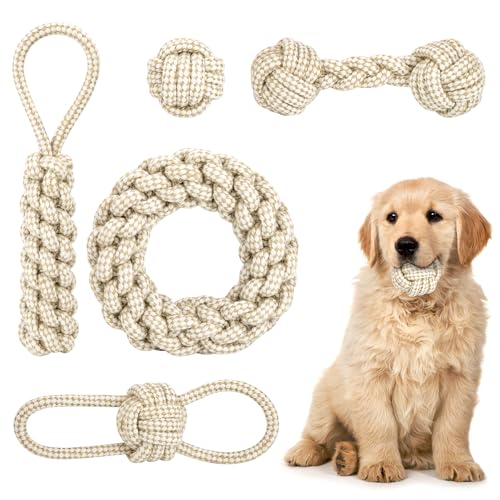 YSQEVN Giochi per Cani in Corda 5 Pezzi Giocattolo...